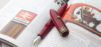KILK Novo Baroque Fountain Pen Rouge with NEW Kilk Two Tone # 6 Jowo Stainless Nib