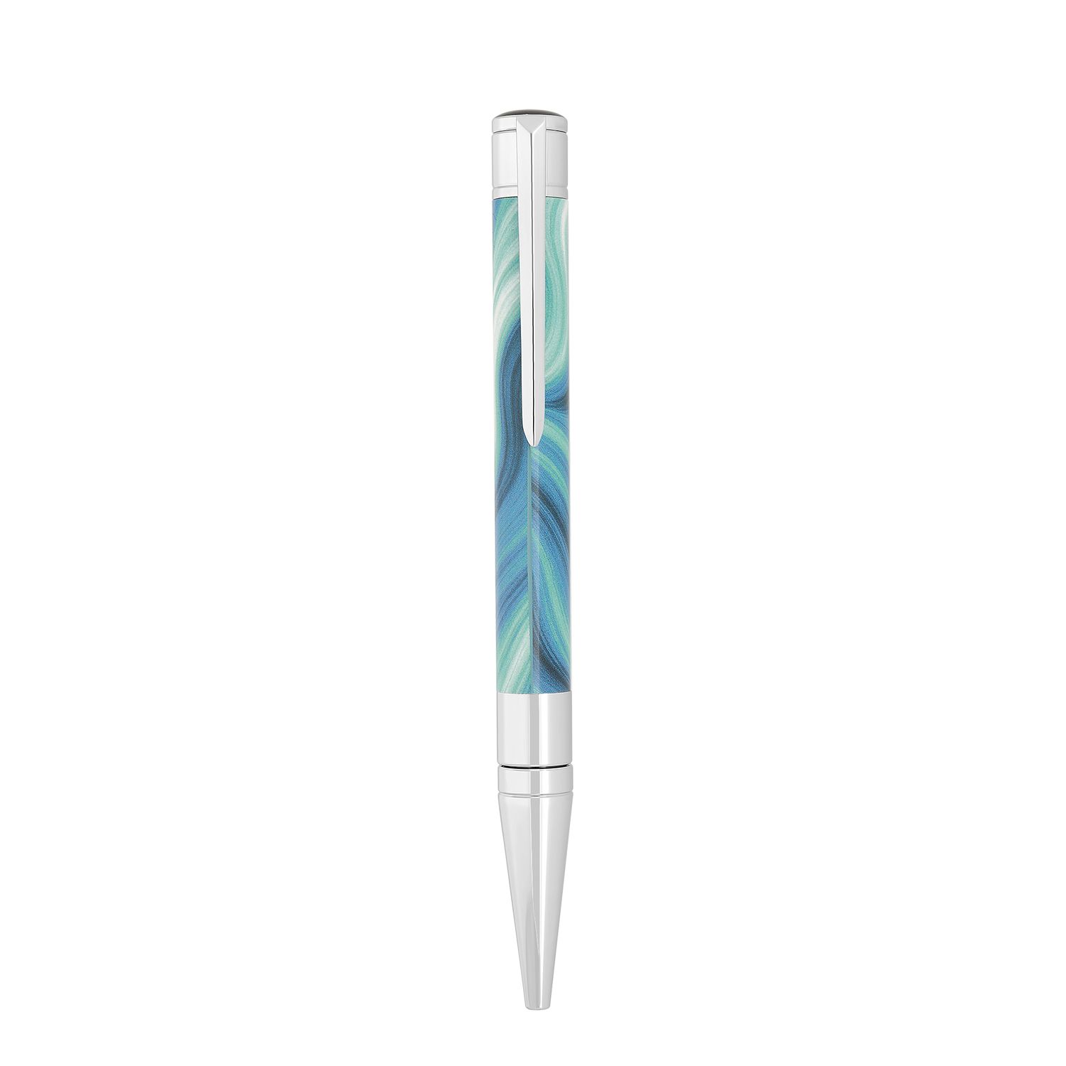ST DUPONT   Ball Pen Initial Geode Blue/ Chrome - Limited Edition
