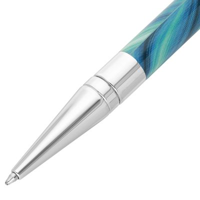 ST DUPONT   Ball Pen Initial Geode Blue/ Chrome - Limited Edition