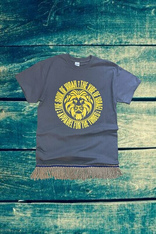 Hebrew Israelite  - Charcoal - Seal - Gold Fringes