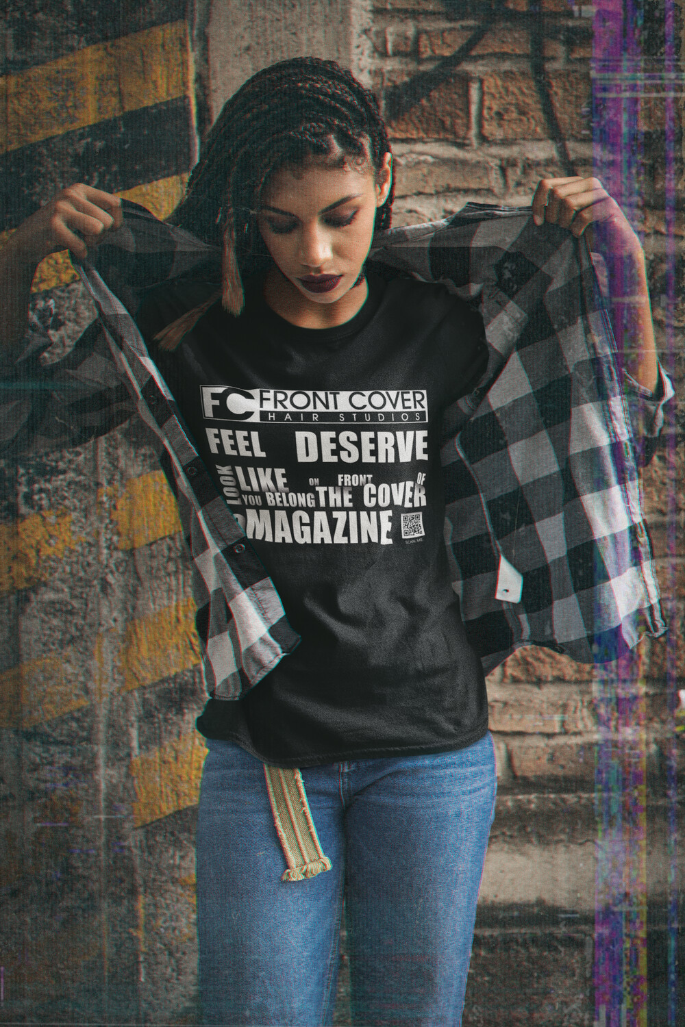 Front Cover  - Black -Slogan Shirt