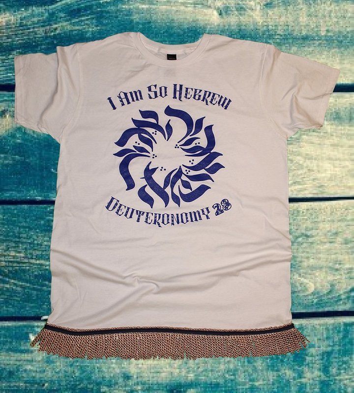 Hebrew Israelite -Slim Fit-White -Gold Fringed Deut. 28