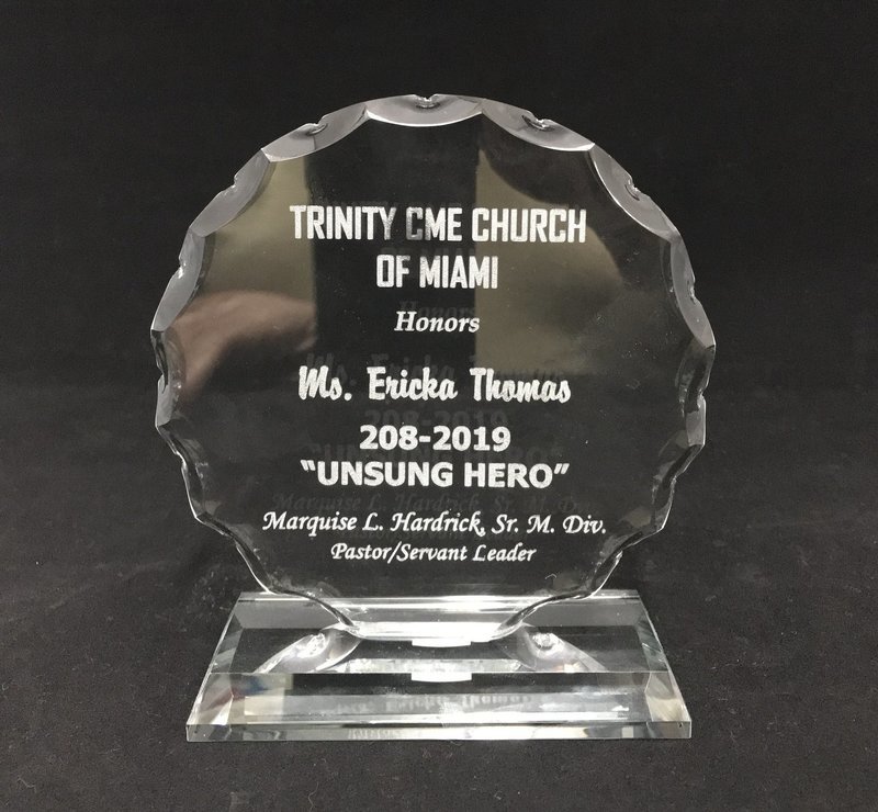 Glass Round Award 6&quot; - FREE SHIPPING