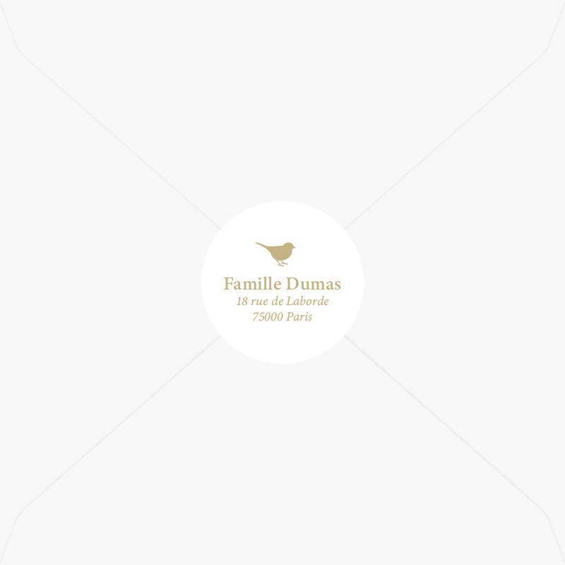 Stickers de naissance oiseau doré pour fille, Choix du coloris: Blanc