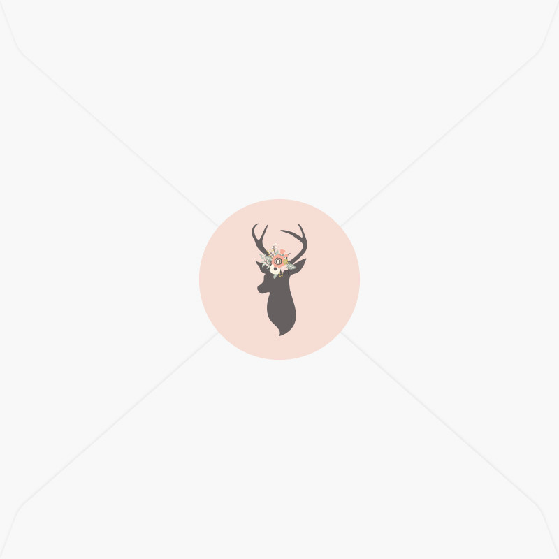 Stickers de naissance jolie biche bohème et sa couronne de fleurs