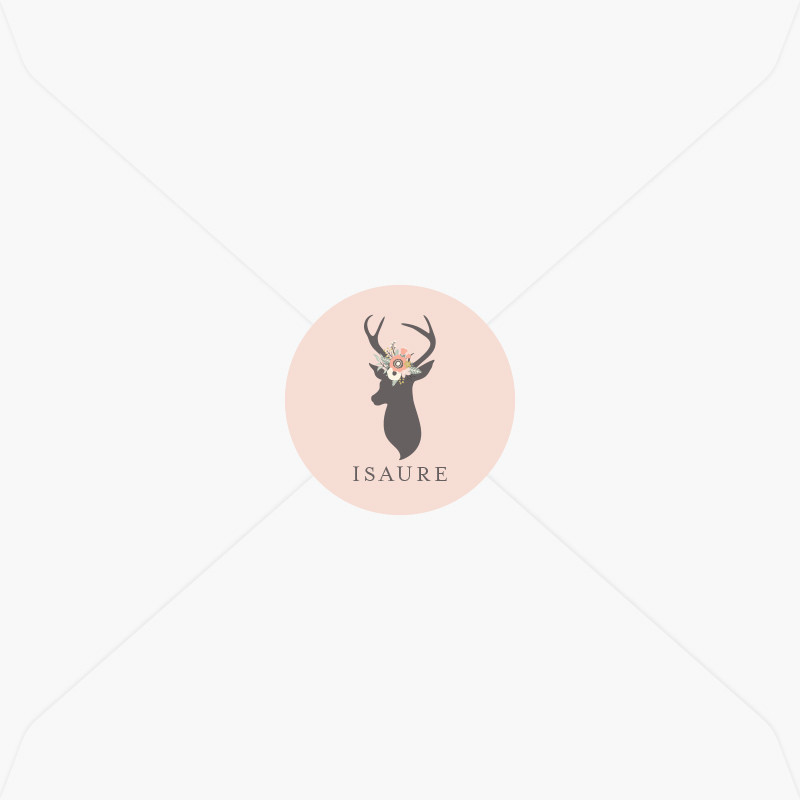 Stickers de naissance jolie biche bohème et sa couronne de fleurs, Choix de la mise en page: Prénom et date de naissance