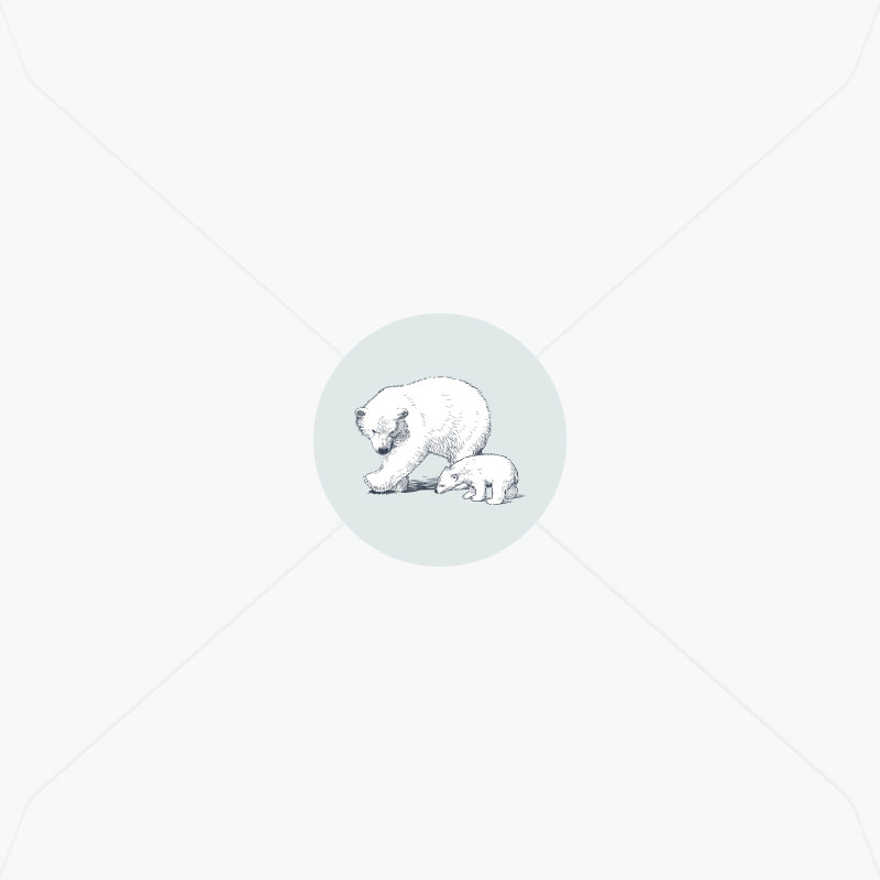 Stickers de naissance petit ourson blanc avec sa mère