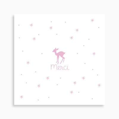 Carte de remerciement petit faon sur fond étoilé Carte de remerciement petit faon sur fond étoilé