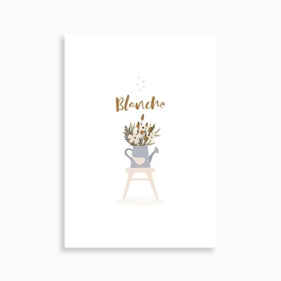 Faire-part de naissance jardinière (carte postale)