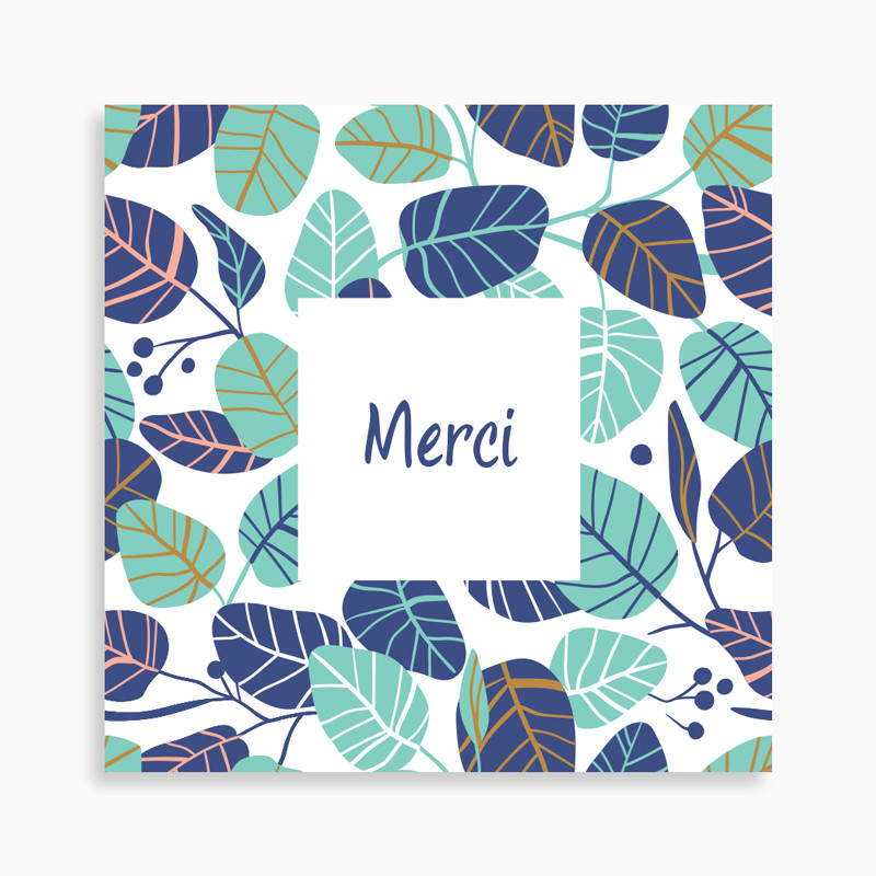 Carte Remerciement Naissance Feuillage Happy Corner