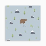 Faire-part de naissance ours brun dans la forêt