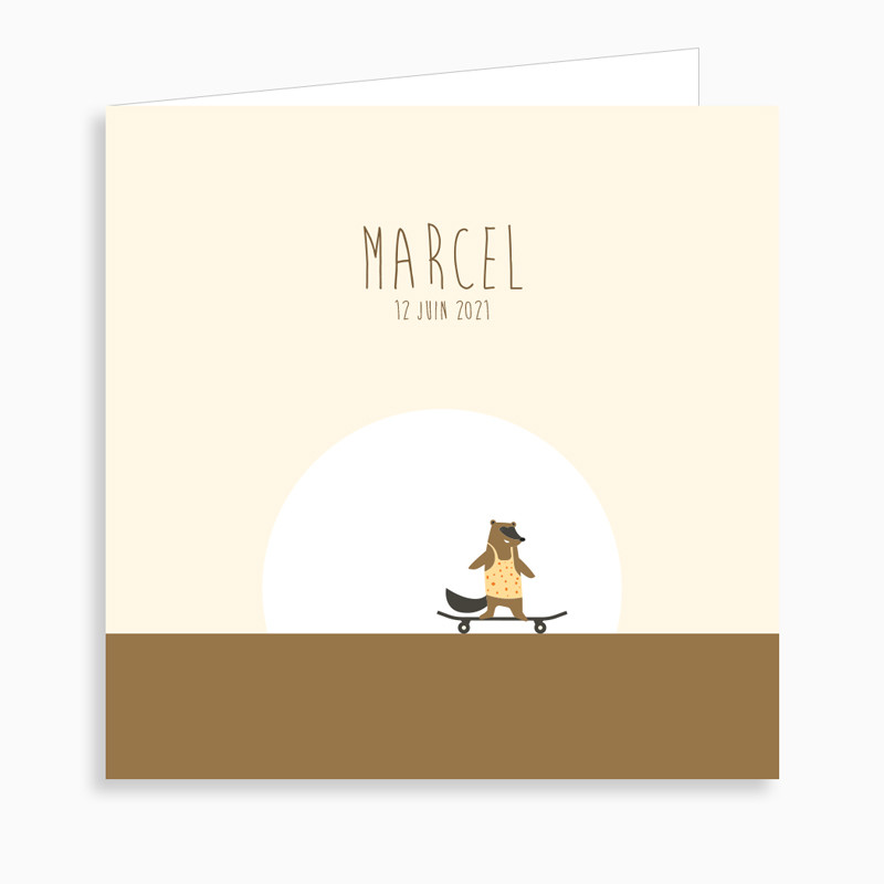 Faire-part de naissance les petits skateurs (dépliant 4 pages)