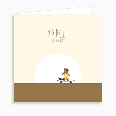 Faire-part de naissance les petits skateurs (dépliant 4 pages)