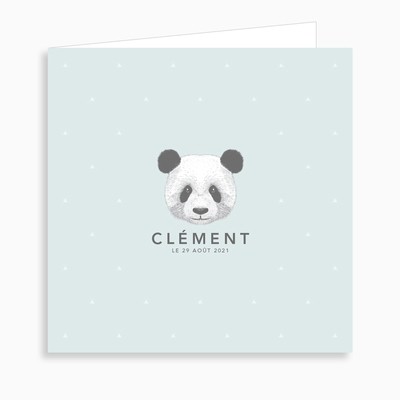 Faire-part de naissance petit panda dépliant 4 pages Faire-part de naissance petit panda dépliant 4 pages