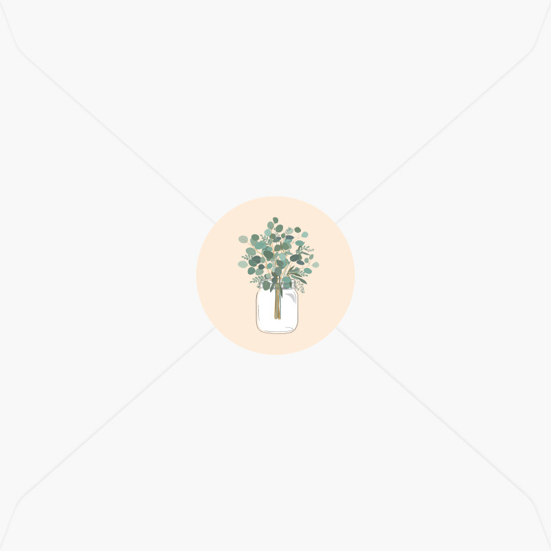 Stickers de naissance bouquet d&#39;eucalyptus pour fille