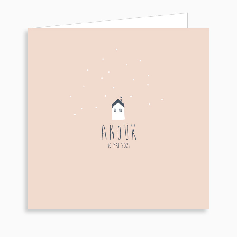 Faire-part de naissance maison scandinave (dépliant 4 pages)