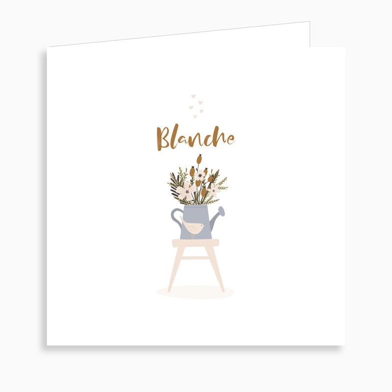 Faire-part de naissance jardinière (dépliant 4 pages)