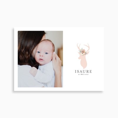 Faire-part de naissance biche bohème (carte postale) Faire-part de naissance biche bohème (carte postale)