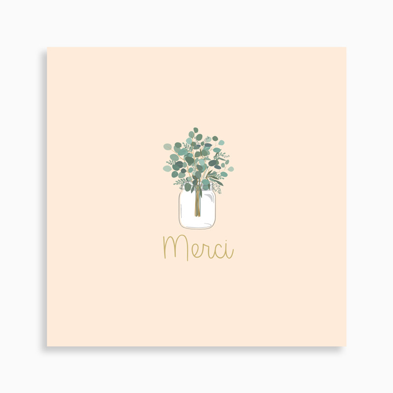 Carte de remerciement naissance bouquet d&#39;eucalyptus