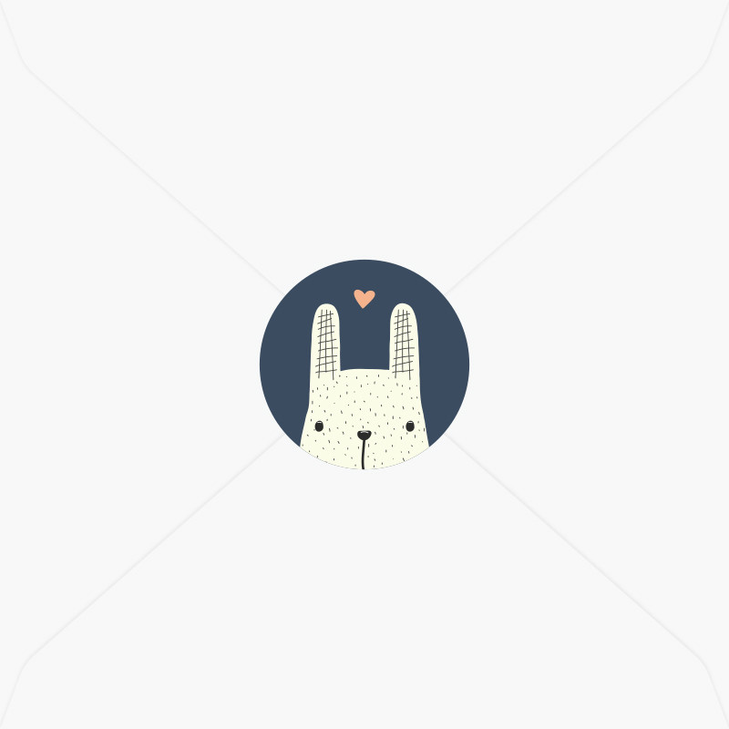Stickers de naissance petit lapin jouant à cache-cache