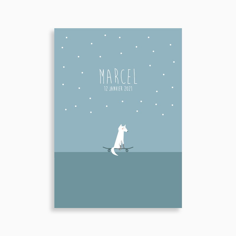 Faire-part de naissance les petits skateurs (carte postale)