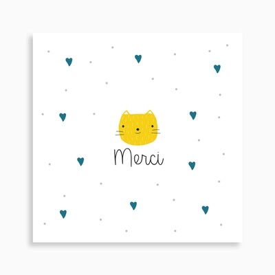 Carte de remerciement naissance petit chat Carte de remerciement naissance petit chat