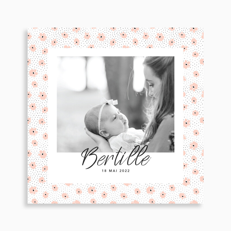 Faire-part de naissance liberty photo pour fille
