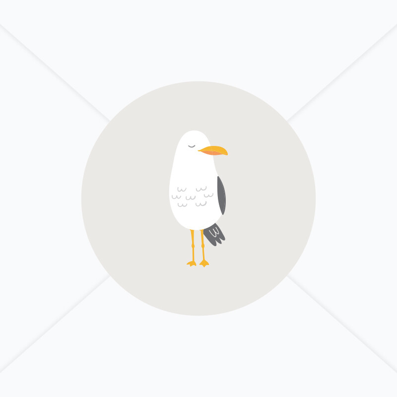 Stickers de naissance mouette ou cabine de plage