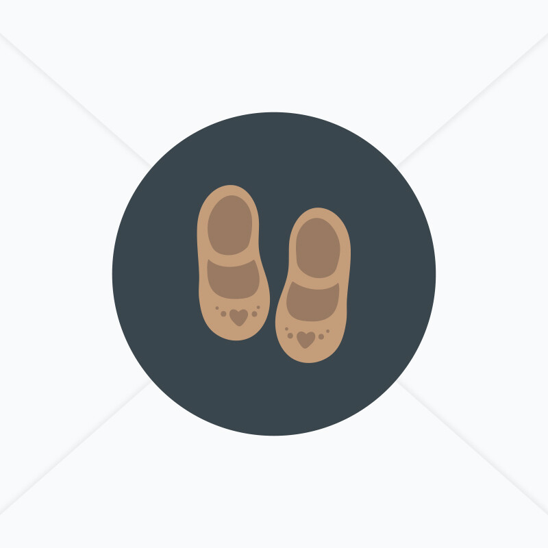 Stickers de naissance salomés en cuir pour faire-part robe
