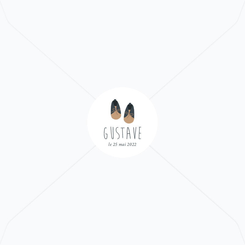 Stickers de naissance chaussures pour bébé, Choisissez votre mise en page: Prénom et date de naissance, Sélectionnez votre coloris: Blanc