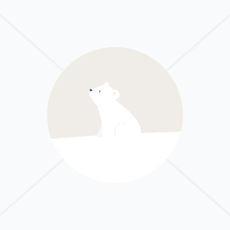 stickers de naissance ourson blanc