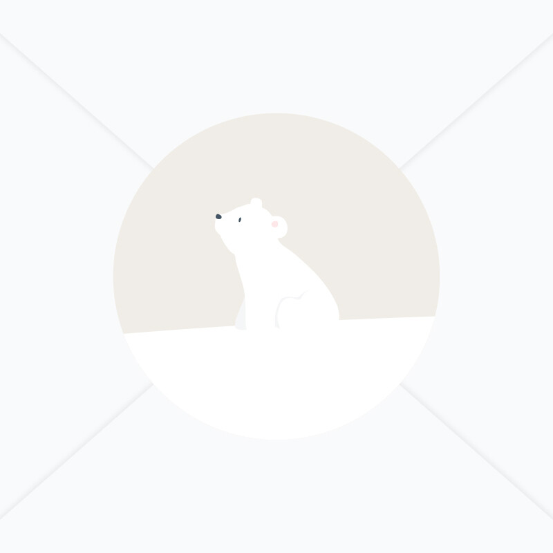 Stickers de naissance ourson blanc et lapin arctique