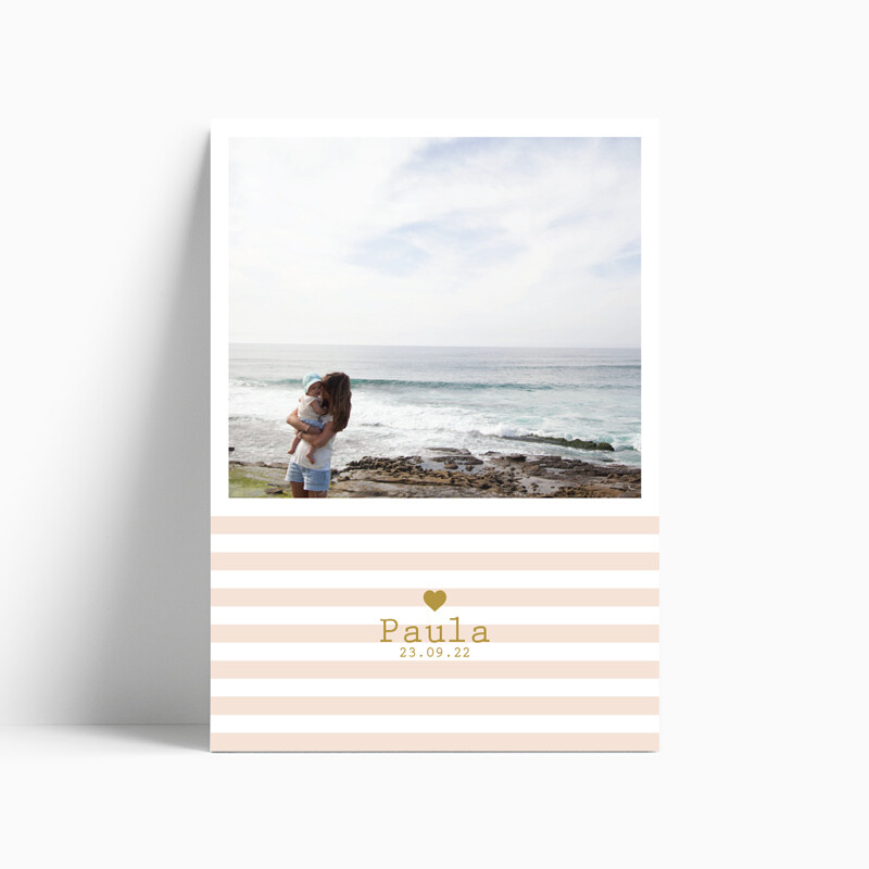 Faire-part de naissance Marinière photo pour fille