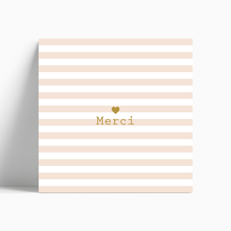 Carte de remerciement naissance marinière pour fille