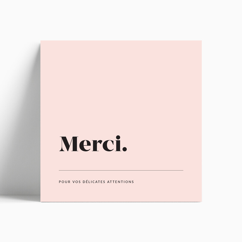 Carte de remerciement innocence