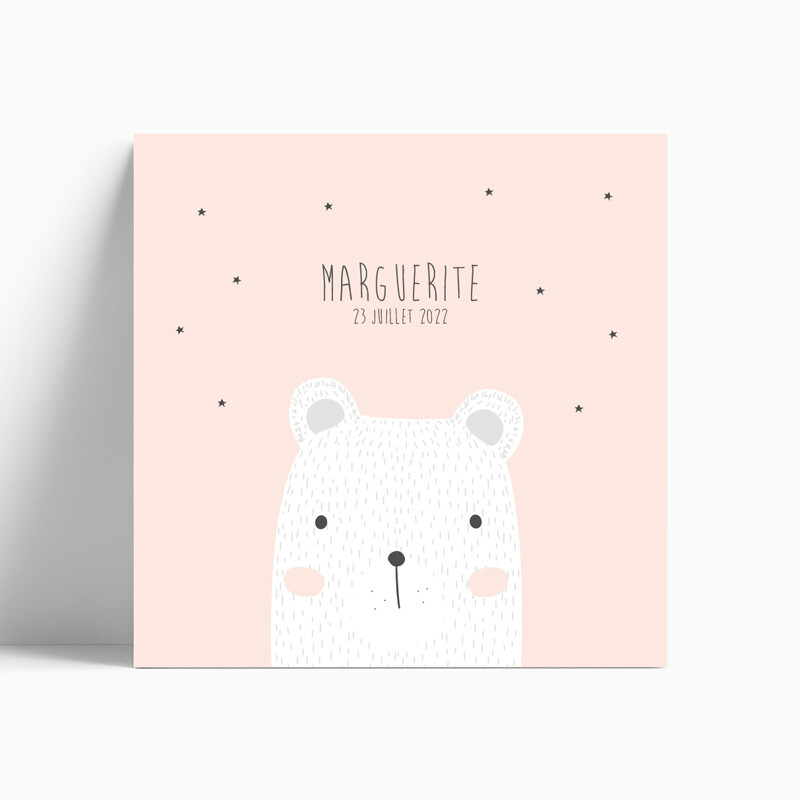 Faire-part de naissance ourse polaire rêveuse