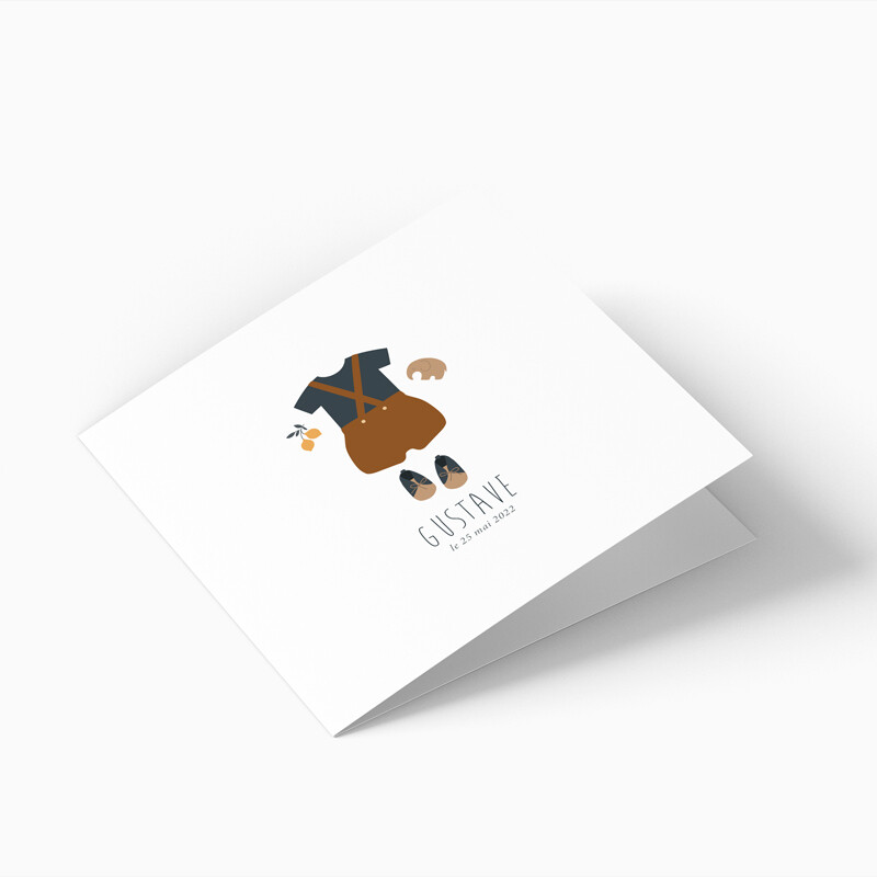 Faire-part de naissance bloomer et body 4 pages (dépliant)