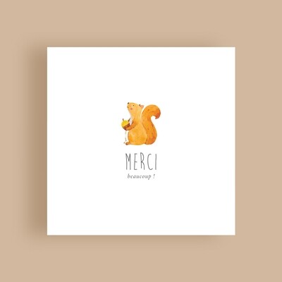 Carte de remerciement naissance aquarelle