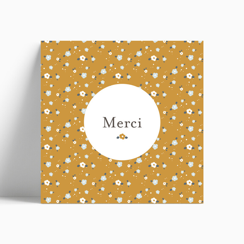 Carte de remerciement naissance liberty vintage