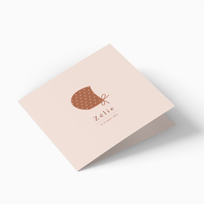 Faire-part de naissance béguin pour fille 4 pages (dépliant)