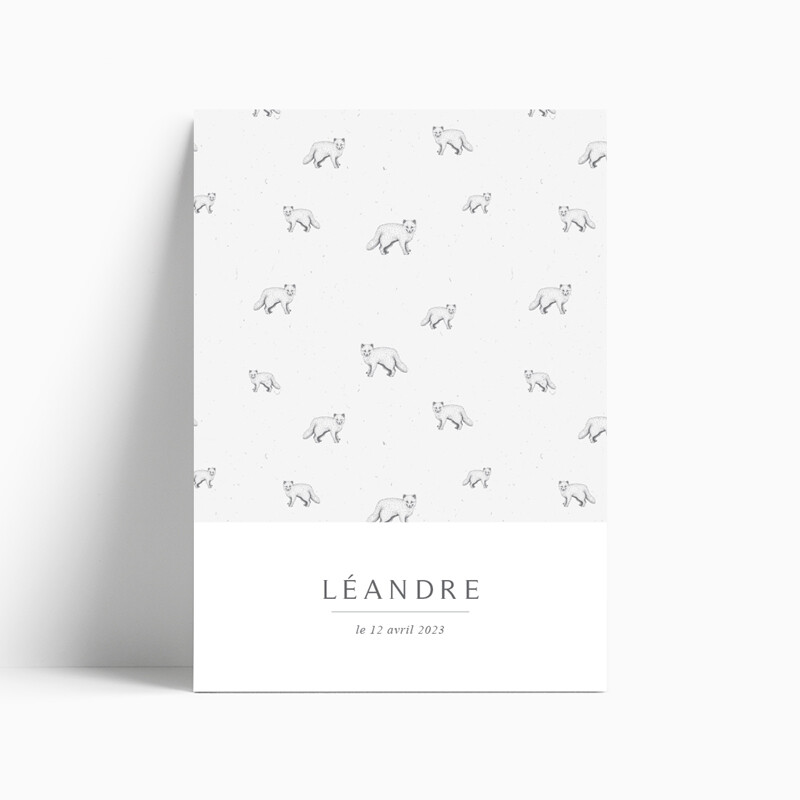 Faire-part de naissance motif renard