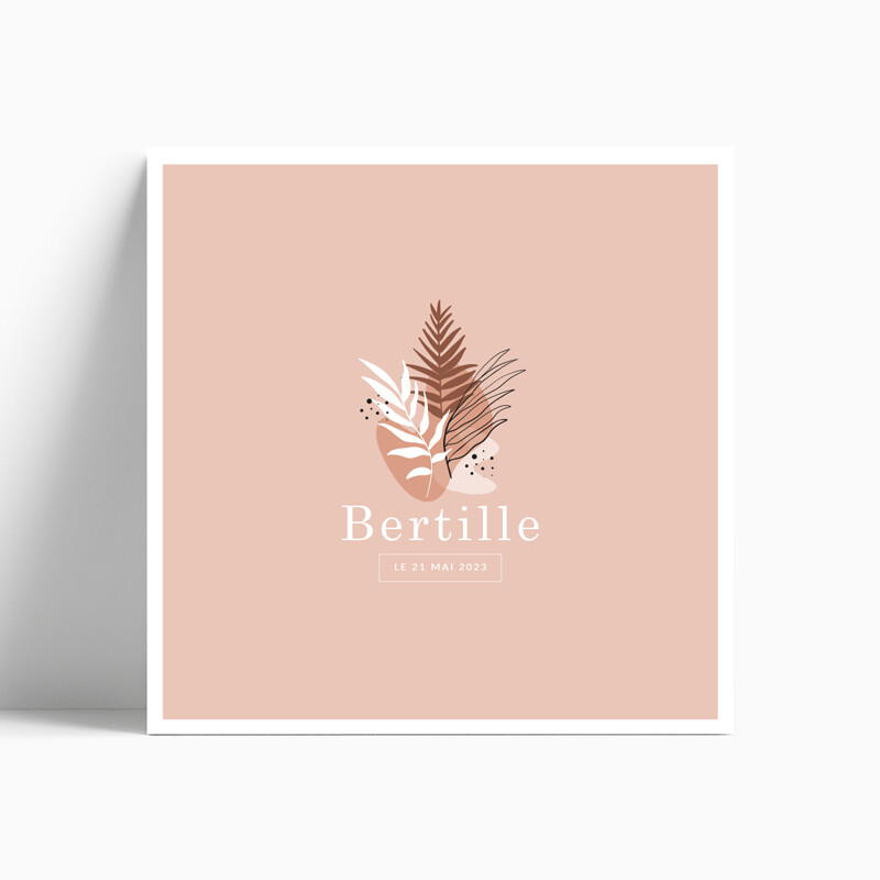 Faire-part de naissance herbier élégant