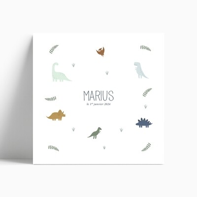 Faire-part de naissance Dinosaures