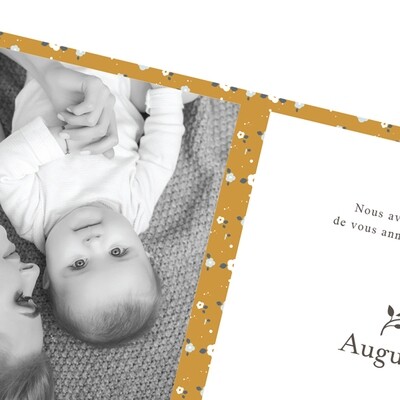 Faire-part de naissance dépliant 4 pages