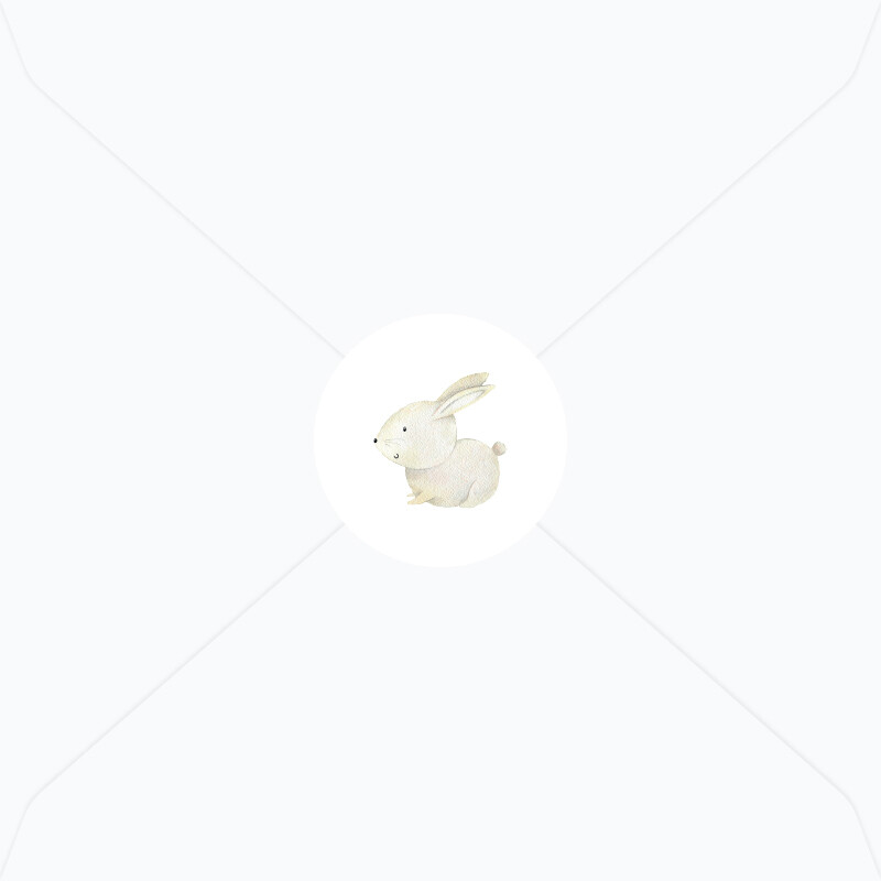 Stickers naissance pour enveloppe Littlewood, Choisissez votre mise en page: Lapin