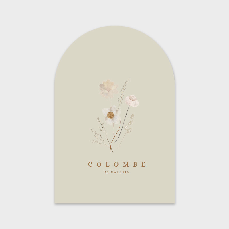 Faire-part de naissance bouquet sauvage arche