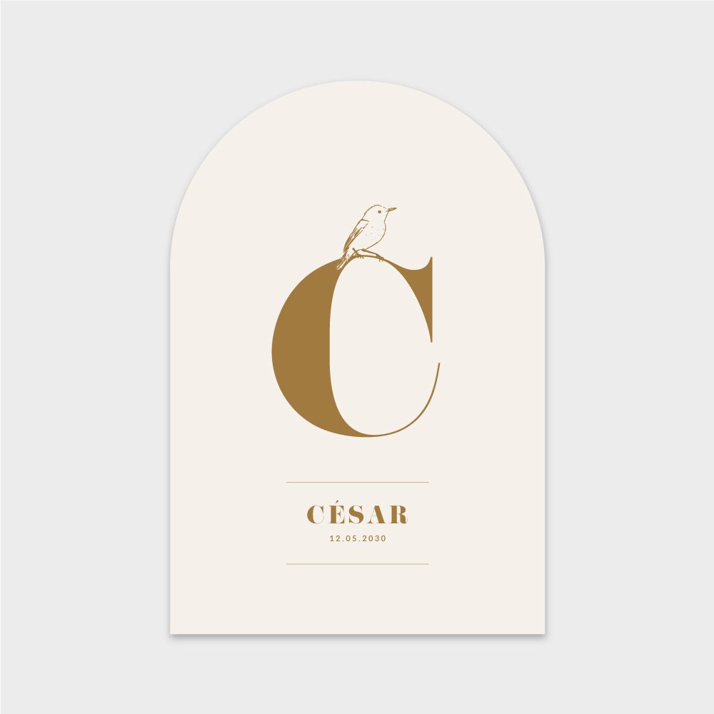 Faire-part de naissance Initiale arche