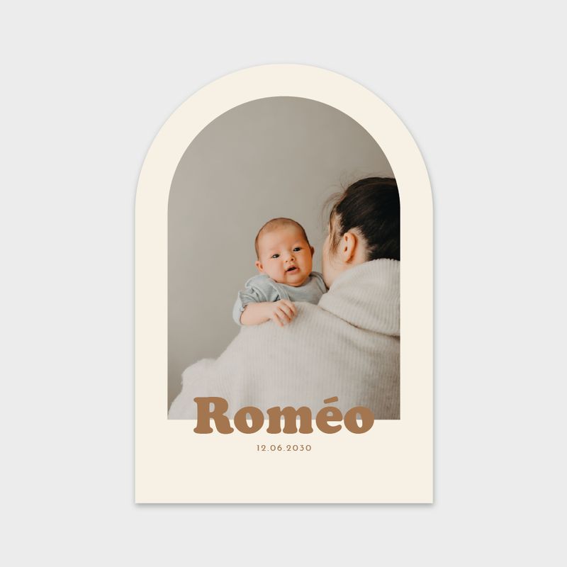 Faire-part de naissance arche photo recto et verso