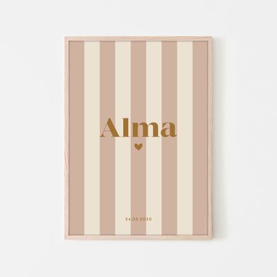 Affiche naissance à personnaliser &quot;Alma&quot;