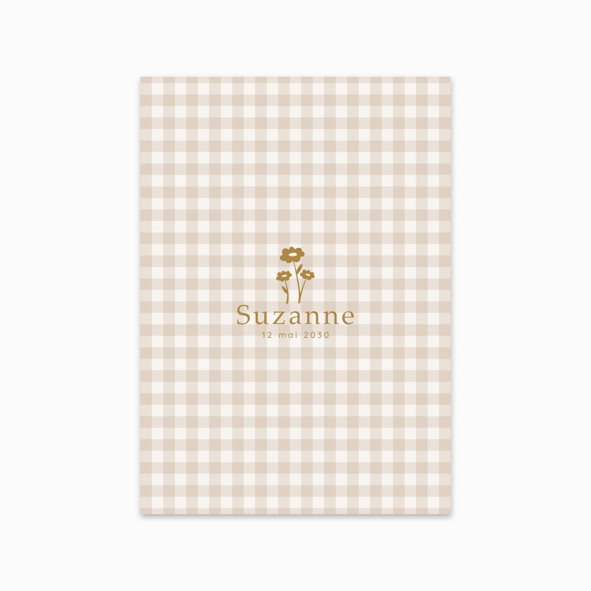 Faire-part de naissance &quot;Motif Vichy Fleur&quot;